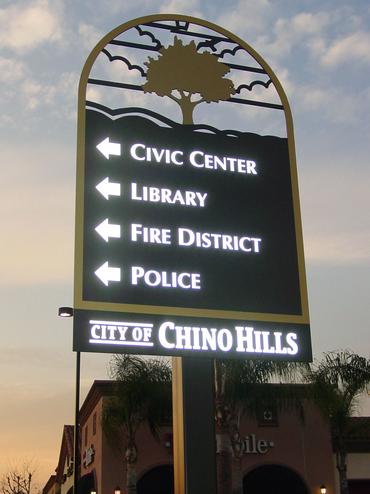 Chino Hills Dirctional Sign